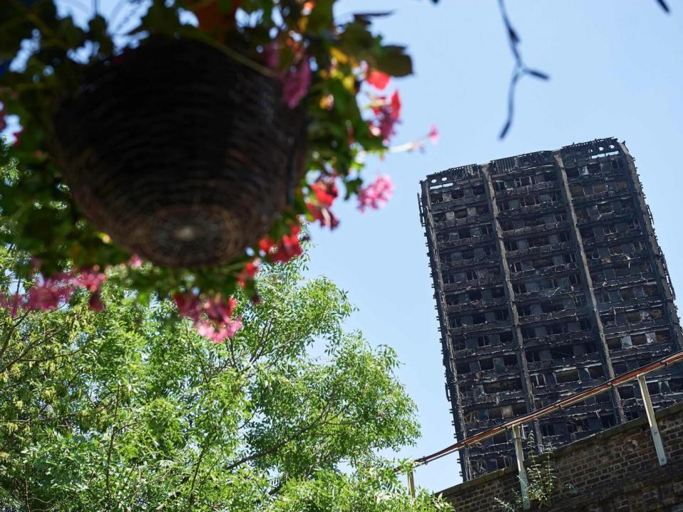 The burned-out shell of the Grenfell Tower blockin Kensington, west London (Getty)