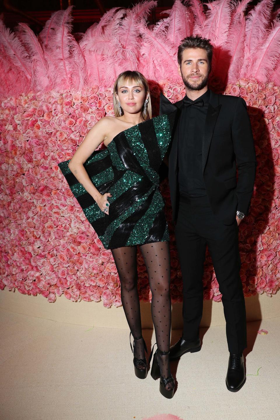  Miley Cyrus and Liam Hemsworth (Kevin Tachman/MG19 / Getty Images for The Met Museum/Vogue)