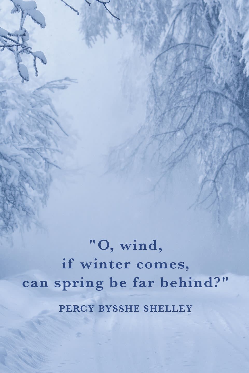 <p>"O, wind, if winter comes, can spring be far behind?"</p>