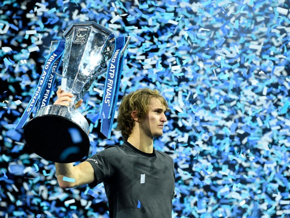 The 21-year-old becomes the first German to win the title since Boris Becker: EPA