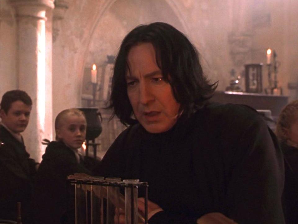 Snape and Harry Potter potions class Sorcerers Stone movie