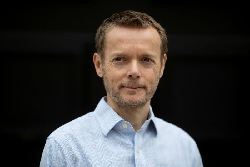 Professor John Edmunds poses for a photograph outside the London School of Hygiene and Tropical Medicine (LSHTM) in London