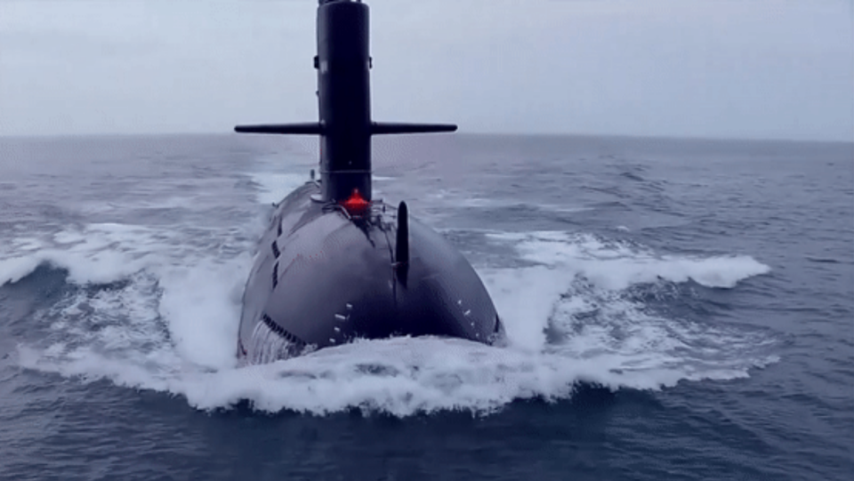 解放軍長征 18 號潛艇2022年在南海軍演。&nbsp;&nbsp;&nbsp;圖: 翻攝自中國央視軍事官方微博