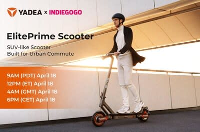 Yadea Scooter ElitePrime Launches CrowdFunding Campaign on