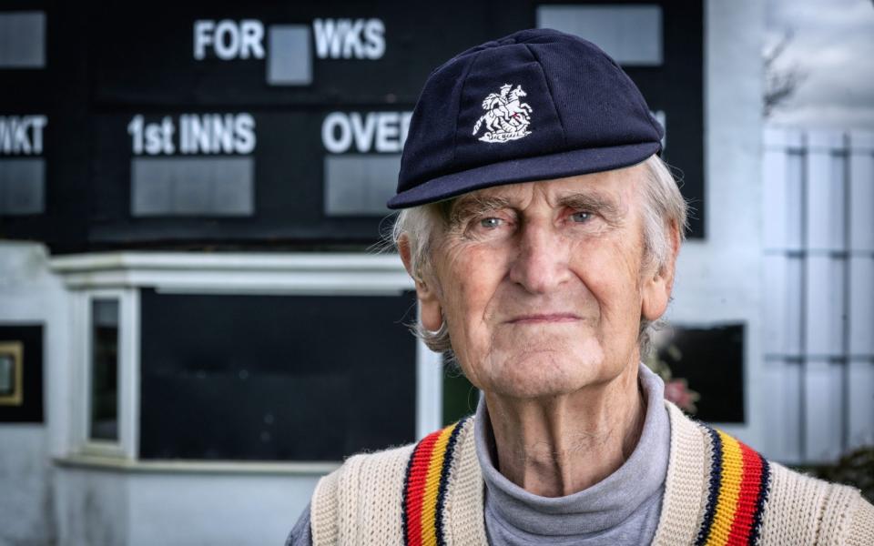 England cricketer Ted Dexter pictured at Wolverhamptopn cricket ground in his England MCC jumper and England Turing cap - Paul Cooper