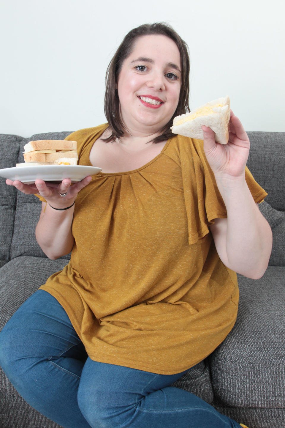 April Griffiths, 29, has an eating phobia likely developed when she was little. [Photo: SWNS]