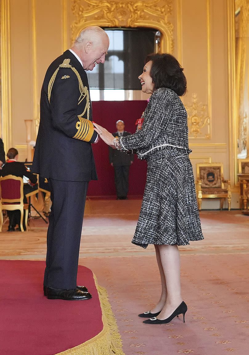 Singer Shirley Bassey is made a Companion of Honour by King Charles III at Windsor Castle - Tuesday 9 July 2024
