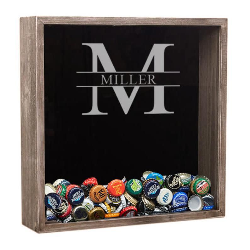 12) Engraved Memories Etc. Personalized Beer Cap Shadow Box