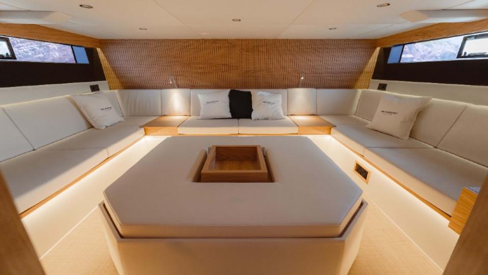 DeAntonio Yachts new flagship D50 is a reimagined yacht in its category with a foredeck pool, outboard power and large interior space.