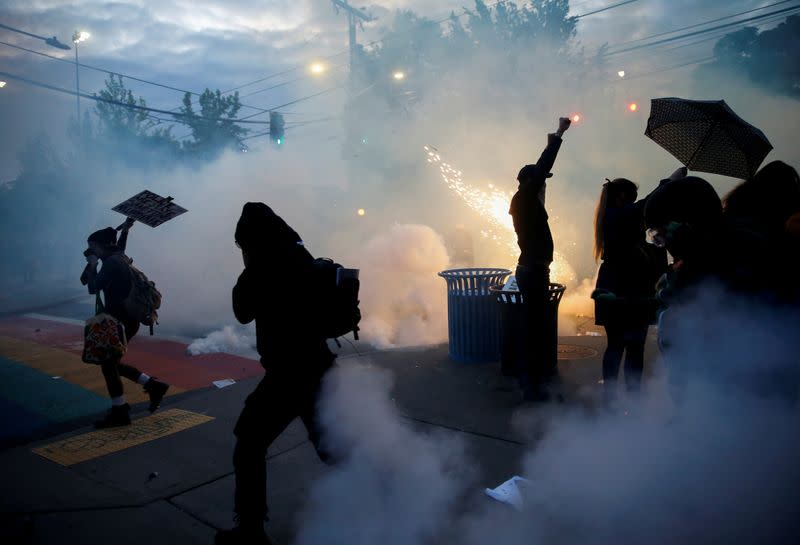 FILE PHOTO: Protesters rally against the death in Minneapolis police custody of George Floyd, in Seattle