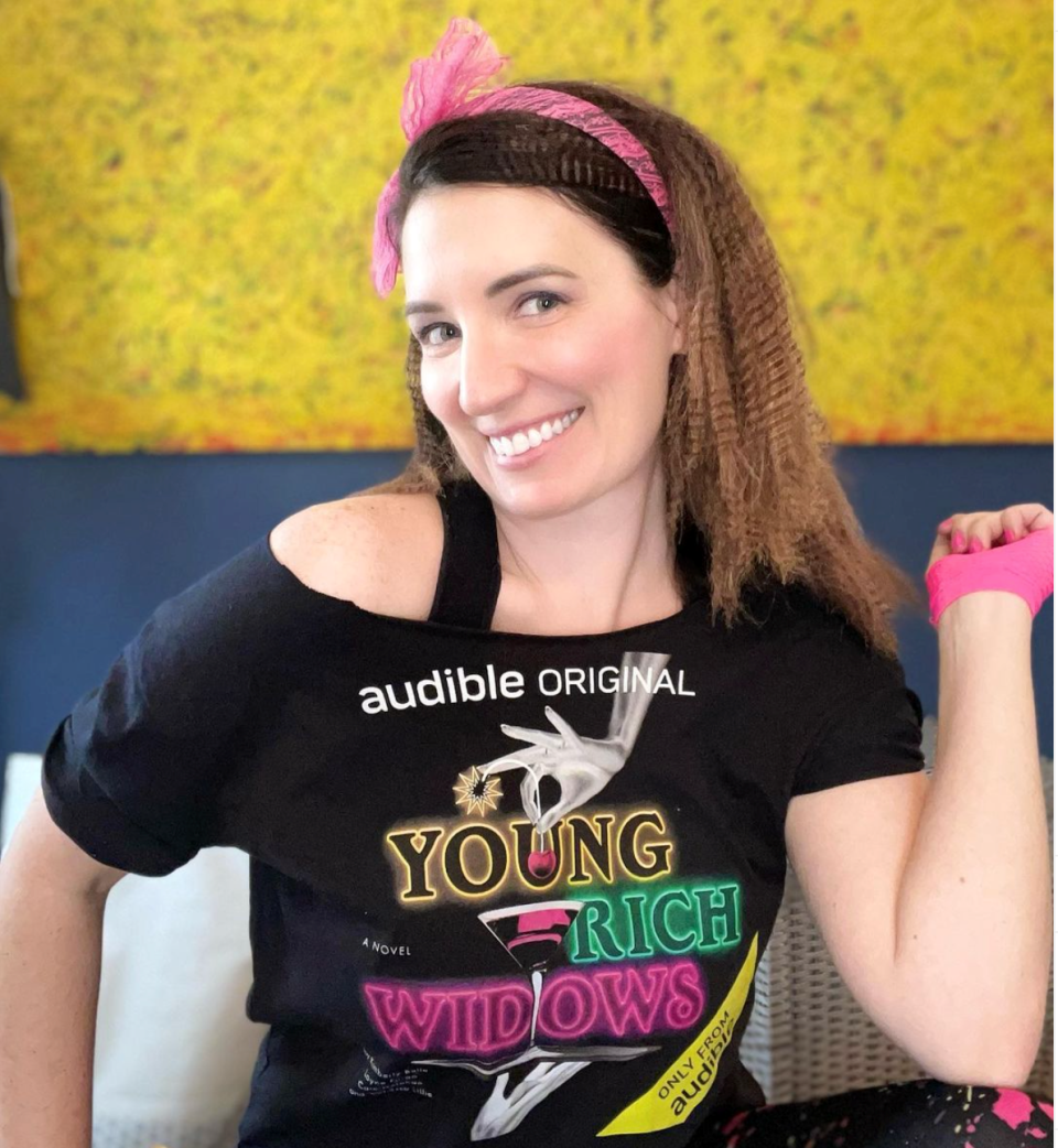 Vanessa Lillie dressed in some '80s fashion to promote her novel "Young Rich Widows."