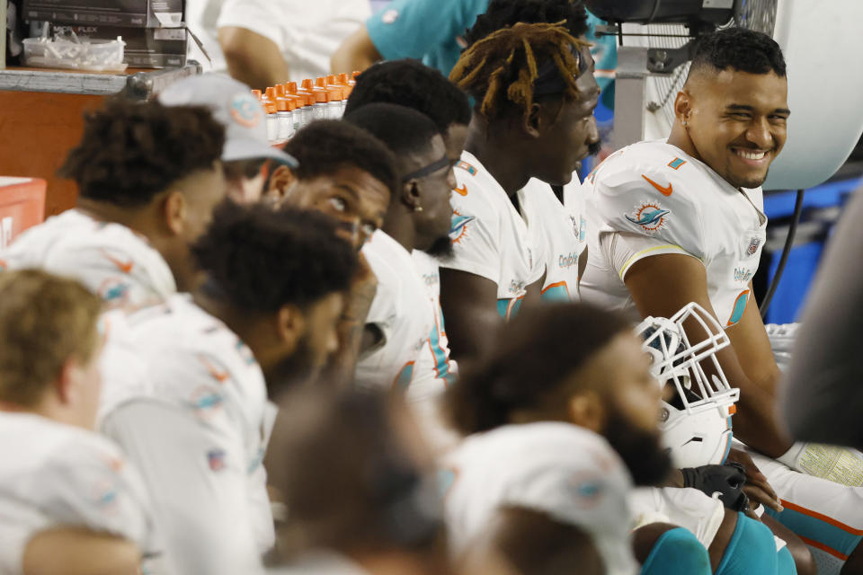 Tua Tagovailoa will get his chance to shine under the Miami spotlights with the Dolphins poised to make an aggressive playoff push. (Michael Reaves/Getty Images)