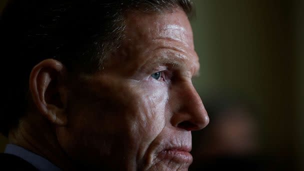 PHOTO: U.S. Senator Richard Blumenthal (D-CT) listens during the weekly Democratic news conference at the U.S. Capitol on Capitol Hill in Washington, U.S., March 28, 2023. (Evelyn Hockstein/Reuters)