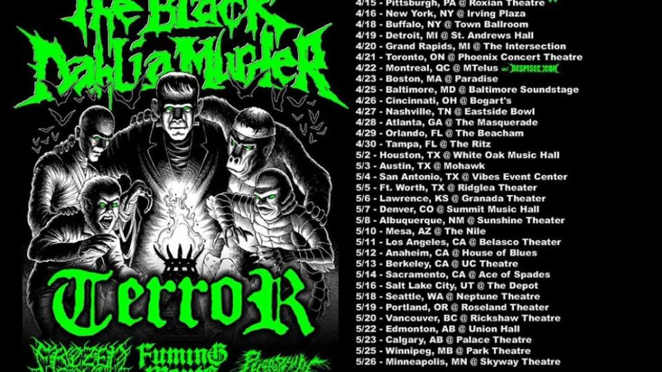 The Black Dahlia Murder 2023 tour poster