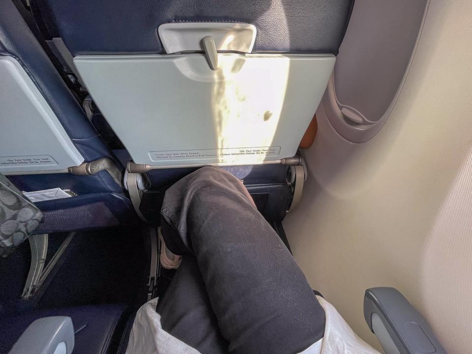 The author's legroom on the Copa Airlines flight.