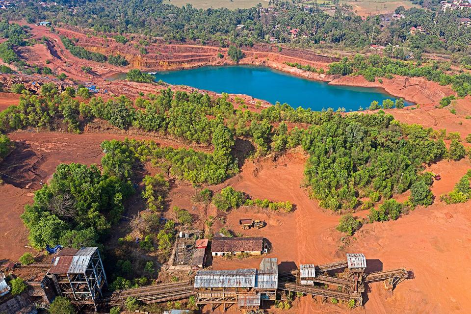 An aerial view of Bicholim Mine site.