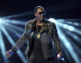 FILE - In this June 30, 2013, file photo, R. Kelly performs at the BET Awards in Los Angeles. Will conviction do to R. Kelly’s music what years of allegations couldn’t? A federal jury in New York convicted the R&B superstar Monday, Sept. 27, 2021, in a sex trafficking trial. (Photo by Frank Micelotta/Invision/AP, File)