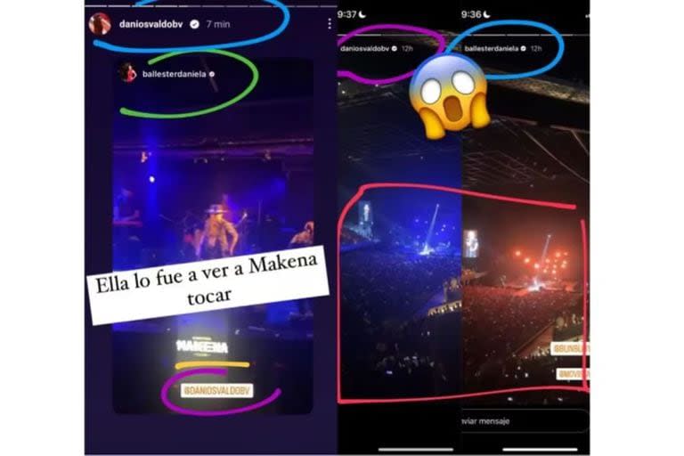 Daniela asistió a Makena para ver tocar al exfutbolista