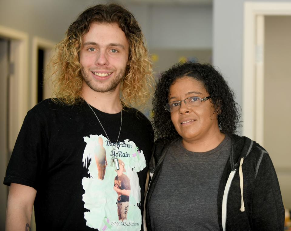 Keenan Walker and his mother Victoria Walker remember his father David McKain, who took his own life at the Stark County Jail last year.