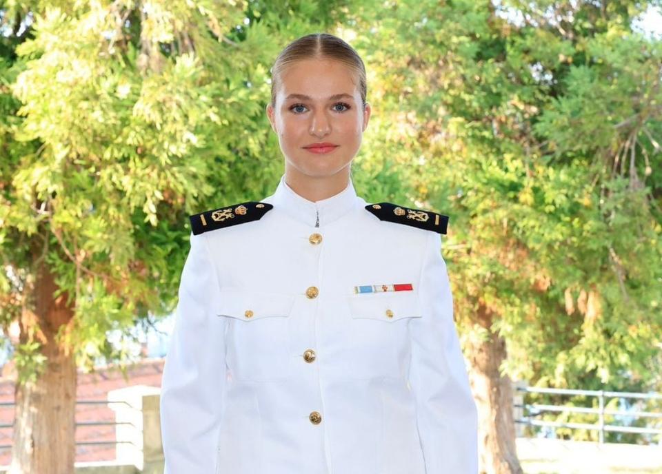 La Princesa Leonor de Borbón durante su ingreso en la Escuela Naval de Marín en Pontevedra