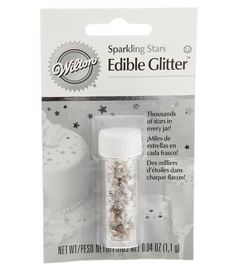 <p><strong>Wilton </strong>edible glitter, $6, amazon.com</p><p><a rel="nofollow noopener" href="https://www.amazon.com/Wilton-Edible-Glitter-Silver-Stars/dp/B003KK42V0/ref=sr_1_6?tag=syndication-20" target="_blank" data-ylk="slk:BUY NOW;elm:context_link;itc:0;sec:content-canvas" class="link ">BUY NOW</a><br></p>
