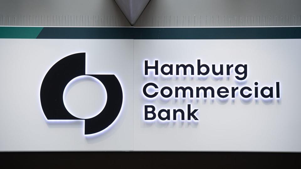 Das Logo der Hamburg Commercial Bank, der Nachfolgerin der früheren HSH Nordbank.