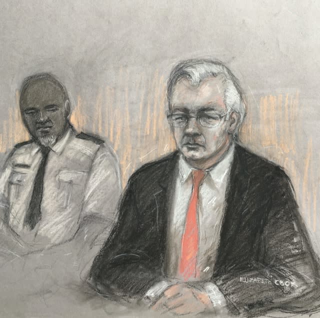 Julian Assange (right) might be held in a Supermax prison, if convicted, the Old Bailey heard (Elizabeth Cook/PA)