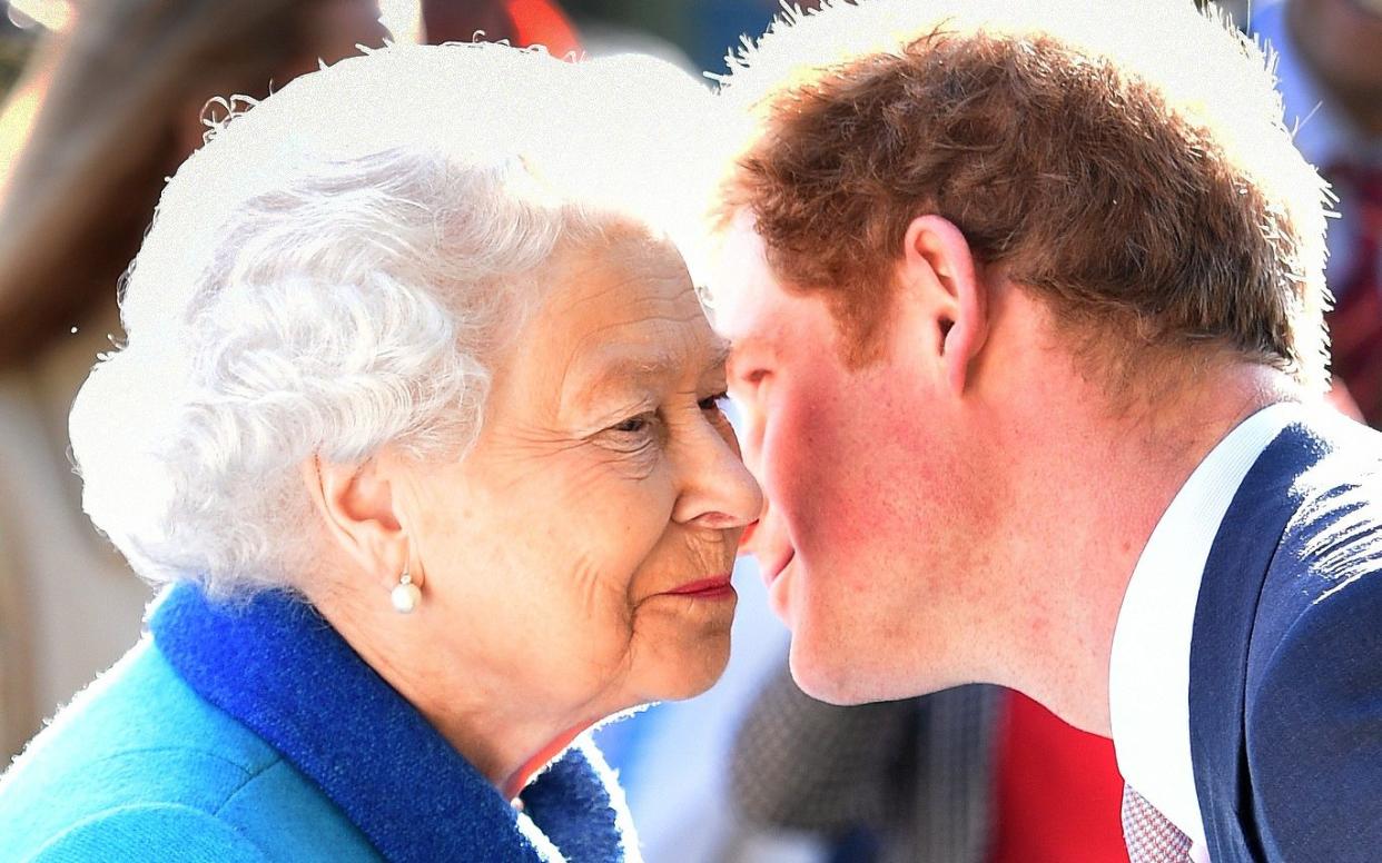 The Queen greets Prince Harry at the 2015 Chelsea Flower Show - Julian Simmonds