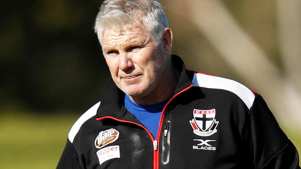 Danny Frawley, pictured here during a St Kilda training session in 2018.