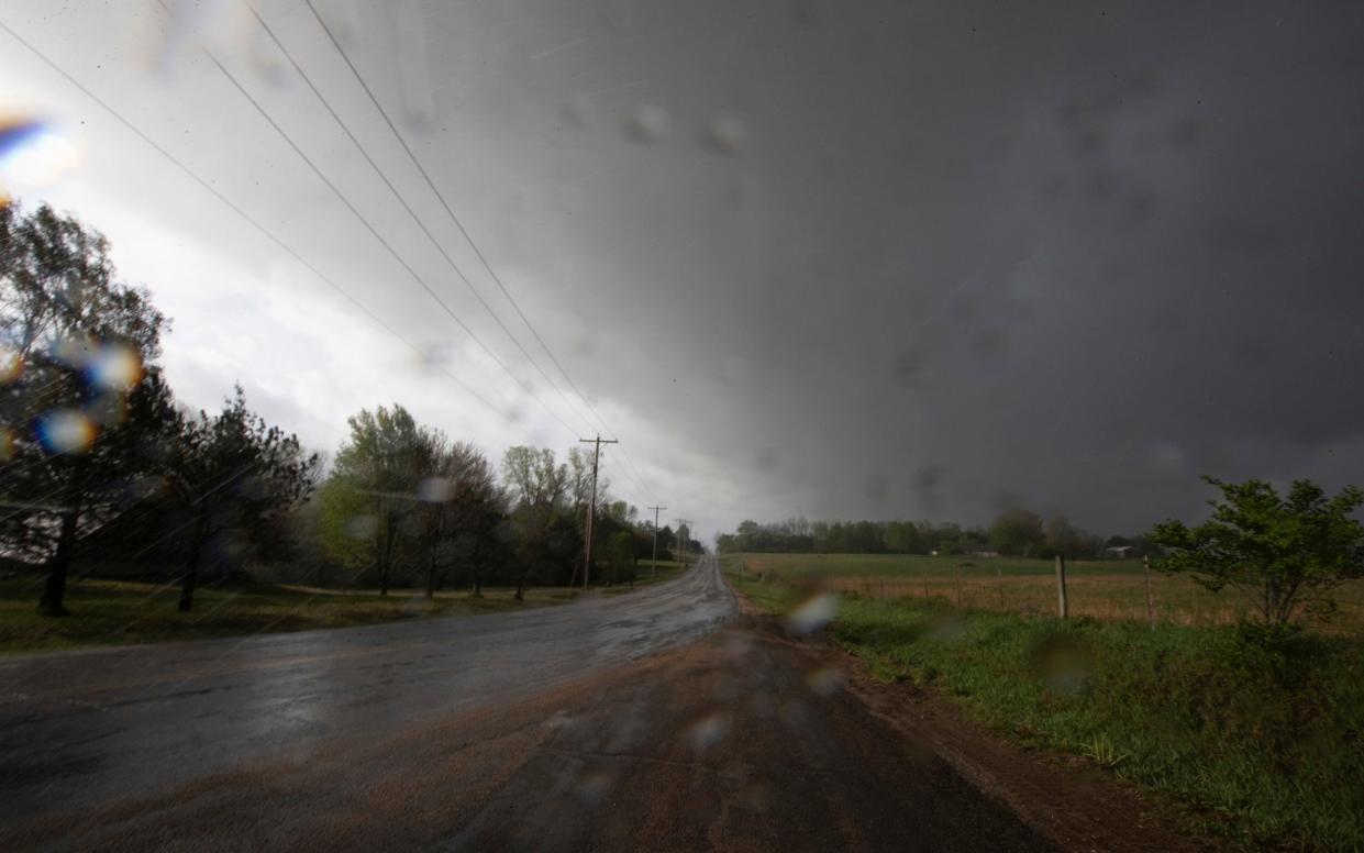 The storm system in Kansas on Tuesday