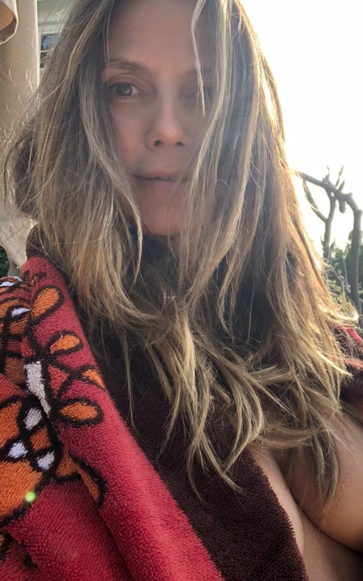 Klum’s revealing selfie has sparked a predictable debate. (Photo: Heidi Klum via Instagram)