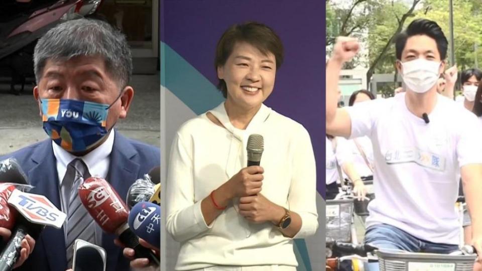 台北市長參選人陳時中、黃珊珊及蔣萬安。（圖／TVBS） 
