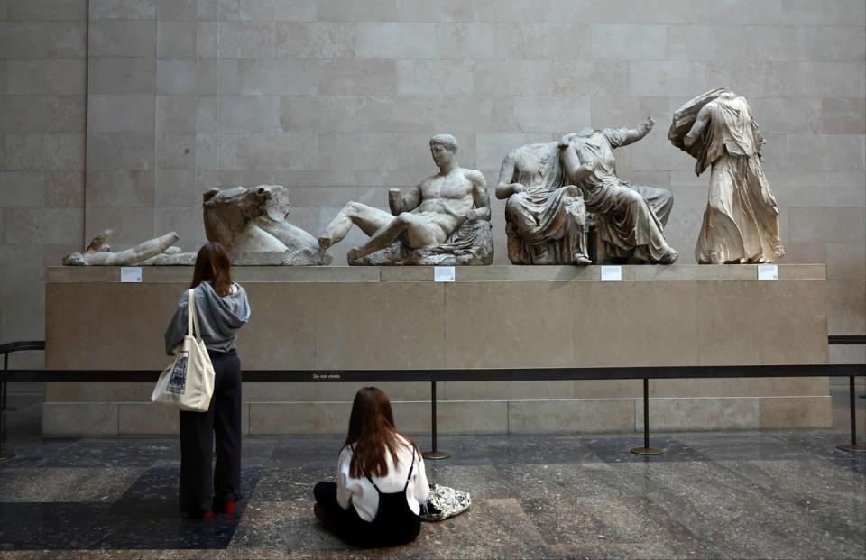 A section of the sculptures on show at the British Museum (REUTERS)