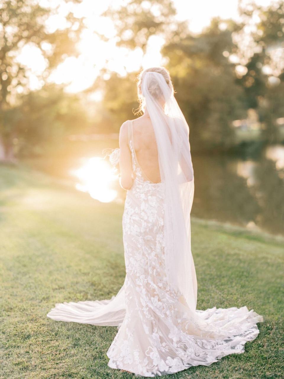 bride at golden hour