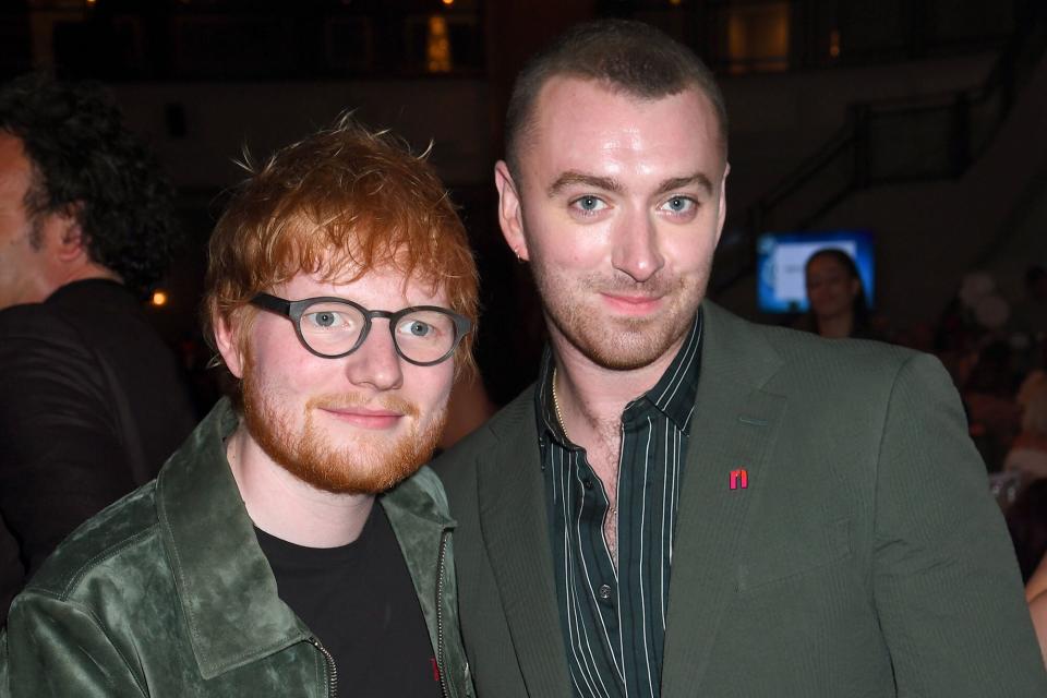 Ed Sheeran and Sam Smith attend the Nordoff Robbins O2 Silver Clef Awards 2019 at Grosvenor House on July 05, 2019 in London, England.