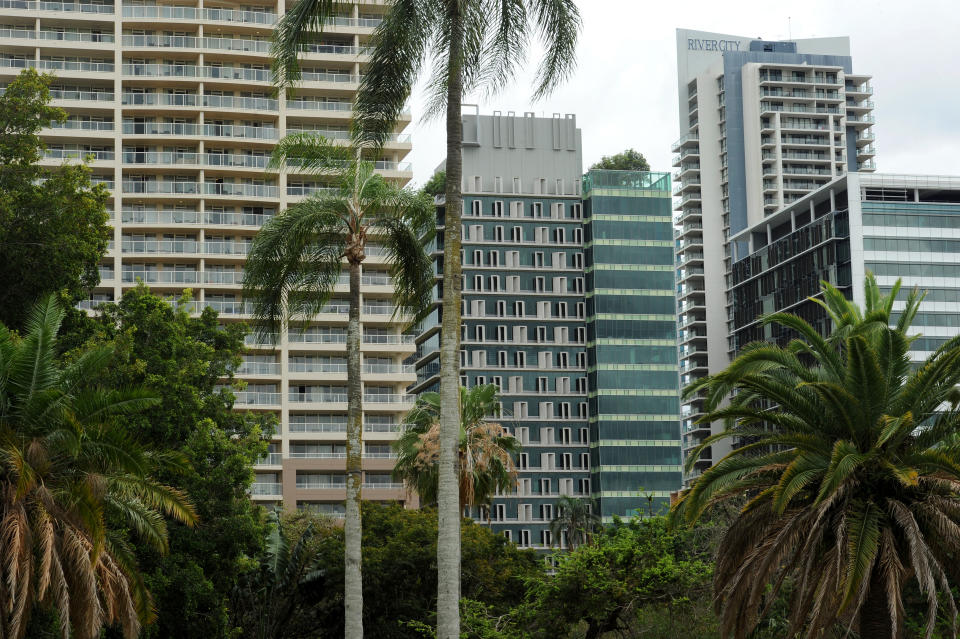 High rise buildings in the central business district of Brisbane, Monday, Oct. 1, 2012. (AAP Image/Dave Hunt)