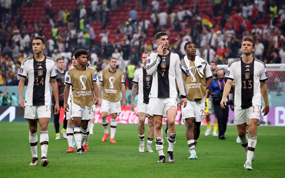 Kai Havertz of Germany looks dejected after their sides' elimination from the tournament during the FIFA World Cup Qatar 2022 Group E match between Costa Rica and Germany at Al Bayt Stadium - Hector Vivas/Getty Images