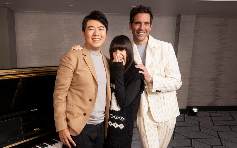 Judges Lang Lang and Mika with host Claudia Winkleman (centre)