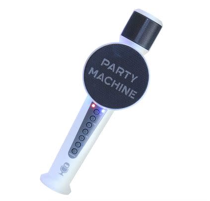 A Party Machine light-up microphone with six voice changing options
