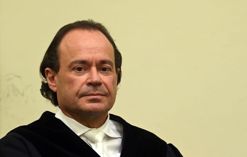 Prosecutor Kai Graeber looks on ahead of the verdict in the trial of German sports doctor Mark S. (not pictured), accused of masterminding an international doping network in cycling and winter sports, at the Regional Court (Landgericht) in Munich