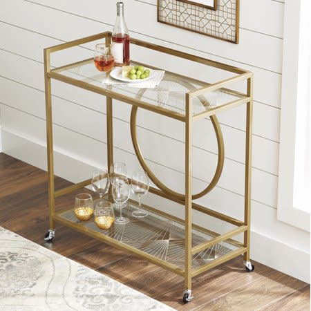 2)  Nola Mid-Century Bar Cart