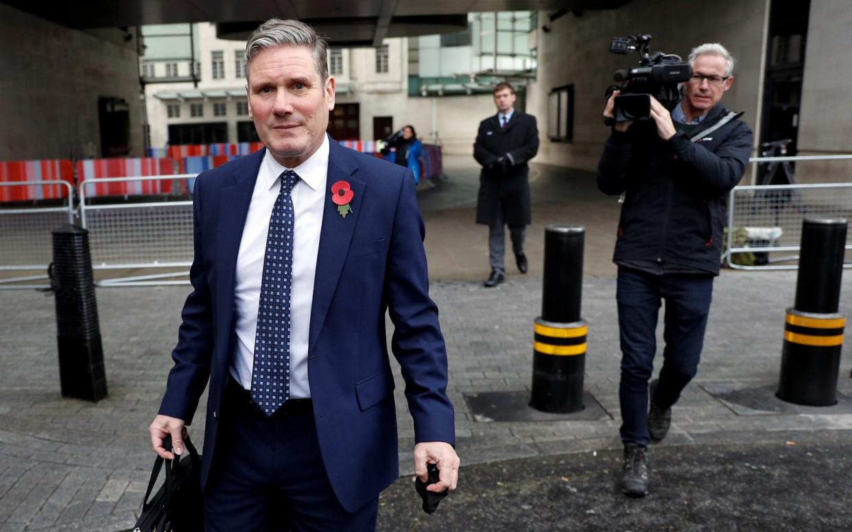 Sir Keir Starmer leaves the BBC headquarters after appearing on The Andrew Marr Show - PETER NICHOLLS/REUTERS