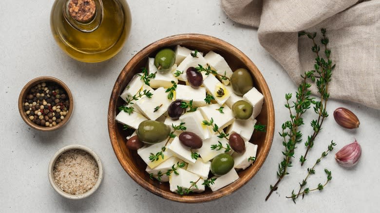 Marinated feta with herbs