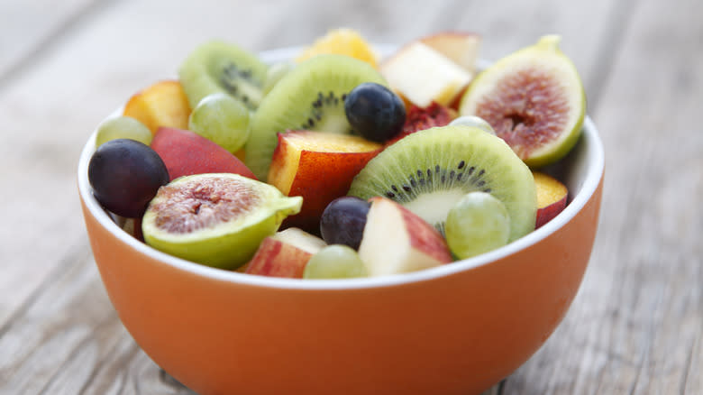 Assorted fruit bowl on table