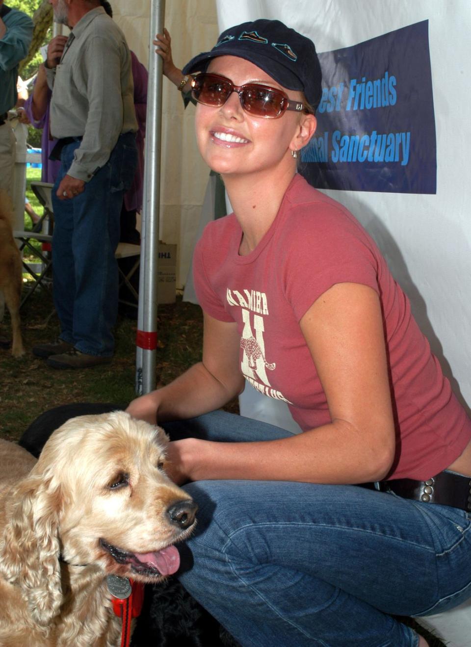 actress charlize theron at best friends pet adoption festival