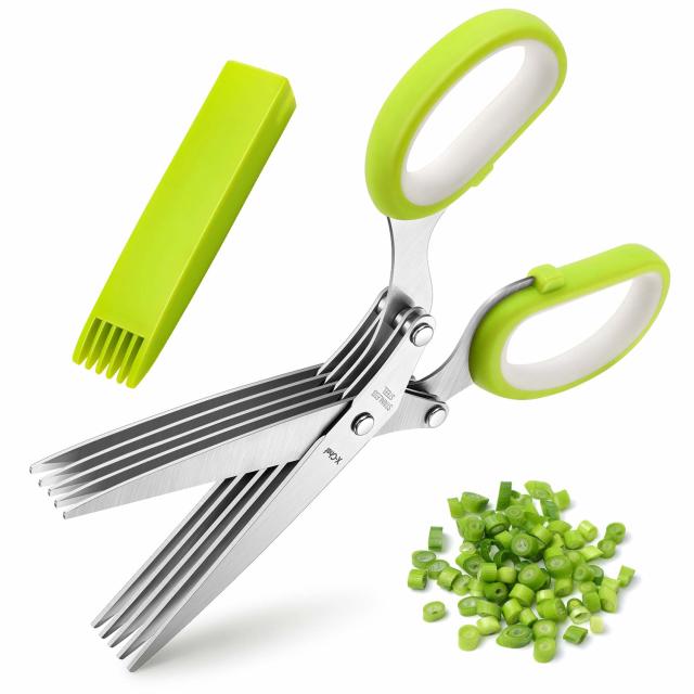 2 Packs Herb Scissors Set - Herb Scissors with 5 Blades and Cover, Herb  shears with 3 Blades, Shred Silk Knife, Cool Kitchen Gadgets for Cutting  Fresh