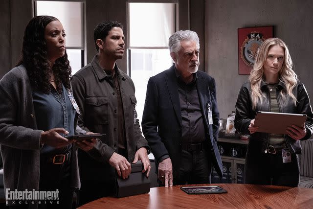 <p>Michael Yarish /Paramount+</p> Aisha Tyler as Dr. Tara Lewis, Adam Rodriguez as Luke Alvez, Joe Mantegna as David Rossi and A.J. Cook as Jennifer Jareau in 'Criminal Minds: Evolution' season 2