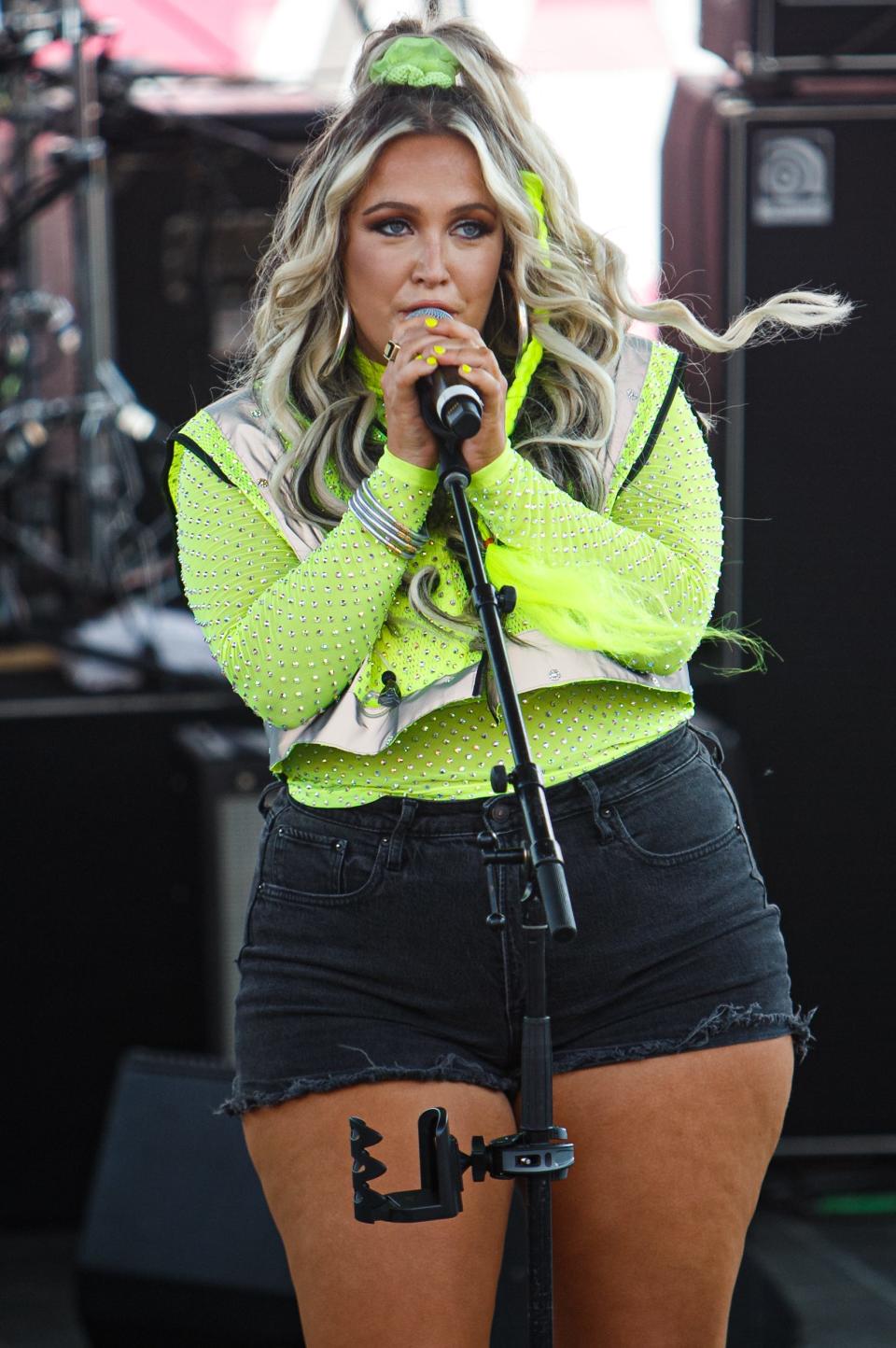 Priscilla Block performs on the riverfront stage during the 50th annual CMA Music Festival in Nashville, Tenn. on June 9, 2023. 