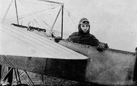 Gustav Hamel pictured in the cockpit of a Bleriot monoplane - Credit: The Print Collector/Getty Image