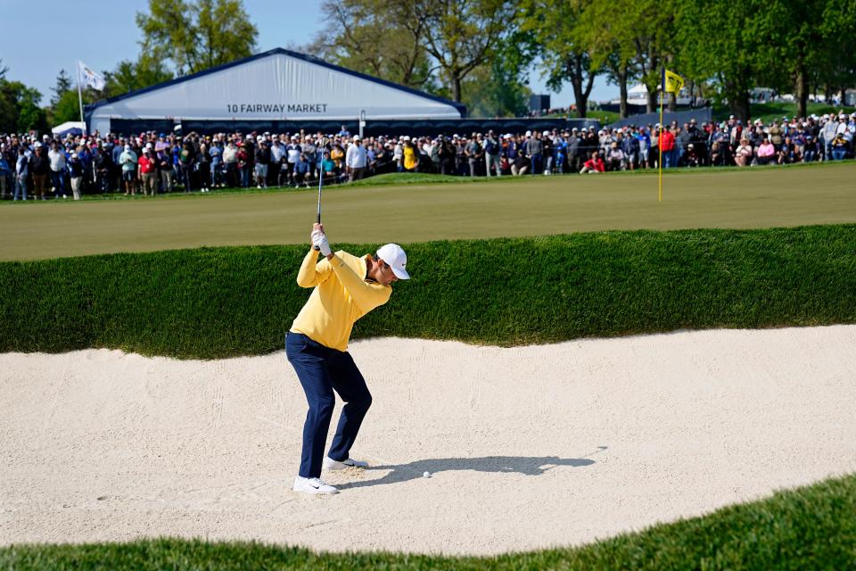 Scottie Scheffler sits in a tie for third at the PGA Championship.